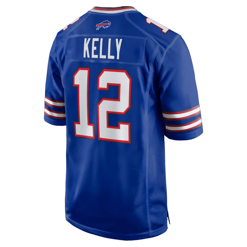 Perkns B.Bills #12 Jim Kelly Player Royal Home Game Stitched Jerseys