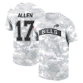 Perkns B.Bills #17 Josh Allen Player Arctic Camo Salute to Service T-Shirt Hoodies Stitched Jerseys