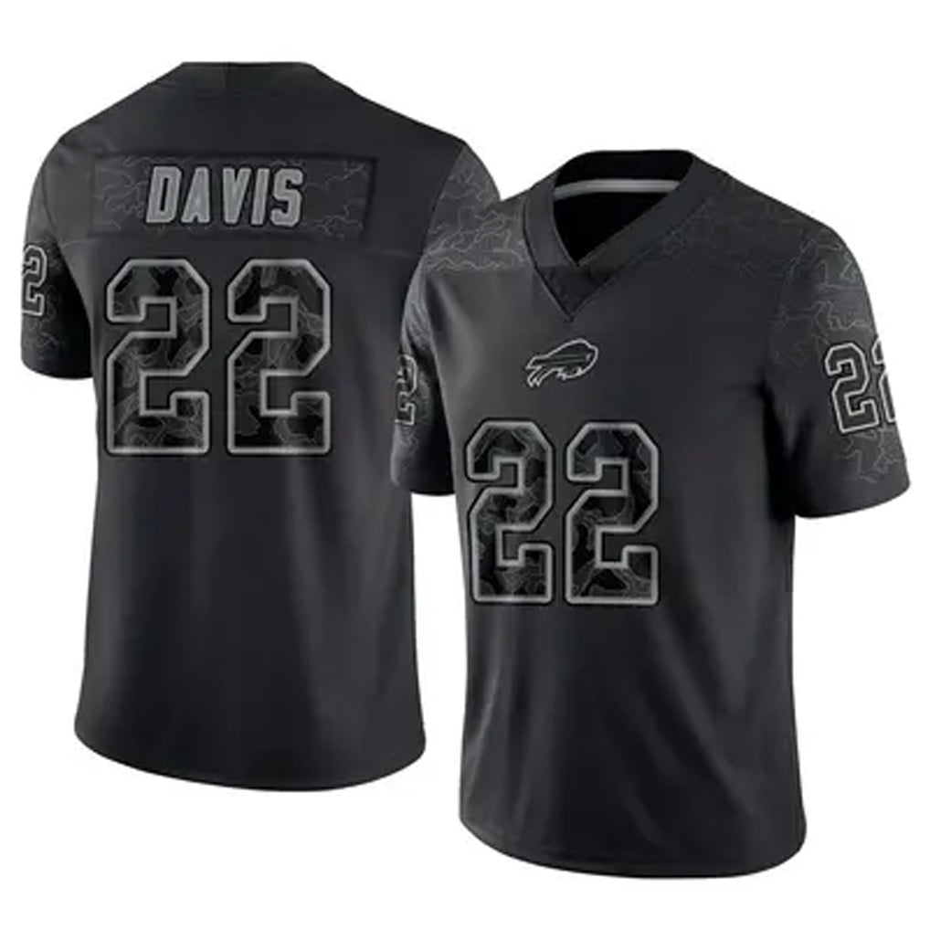 Perkns B.Bills #22 Ray Davis Player Black RFLCTV Limited Stitched Jerseys