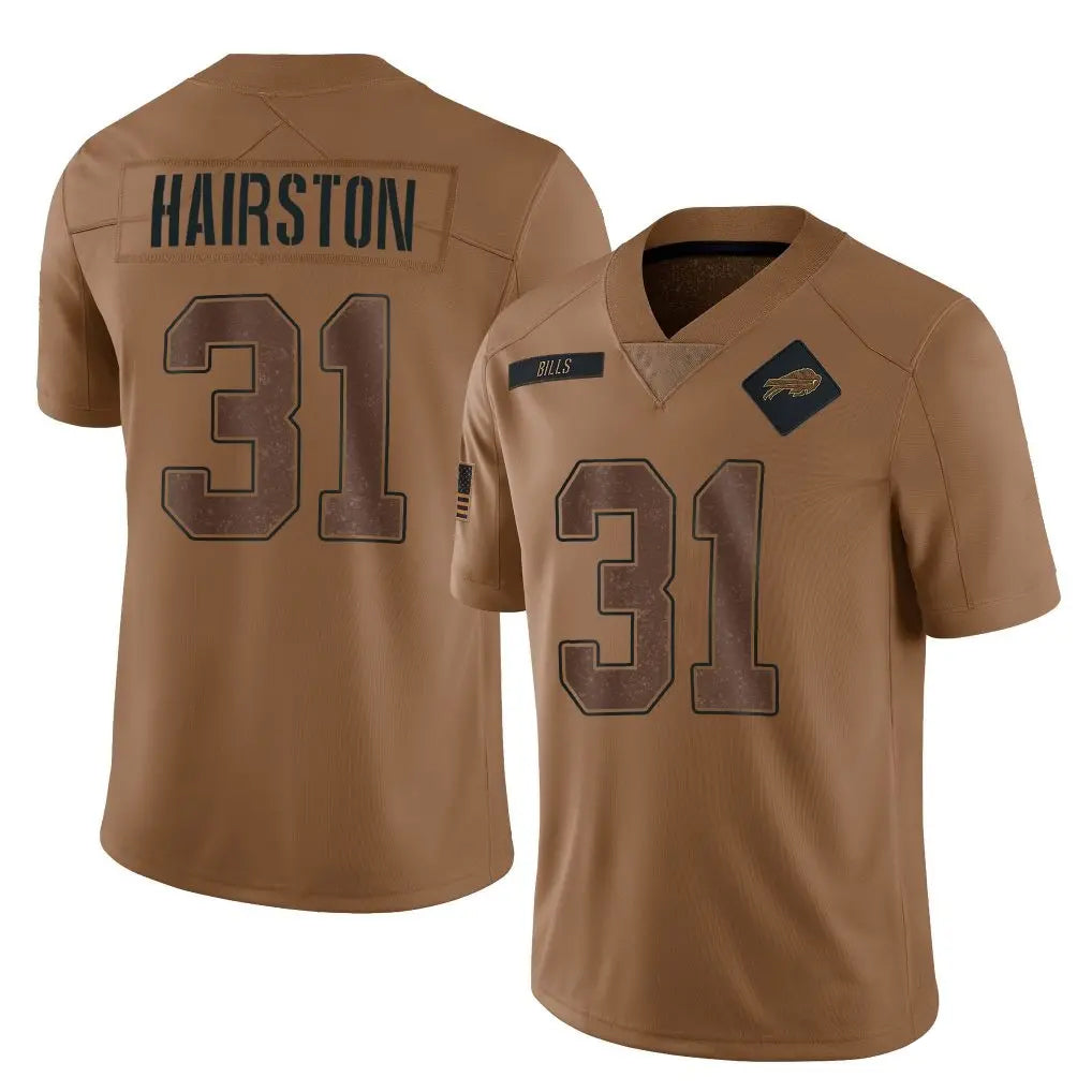 Perkns B.Bills #31 Maxwell Hairston Player Brown Salute To Service Limited Stitched Jerseys