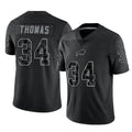 Perkns B.Bills #34 Thurman Thomas Player Black RFLCTV Limited Stitched Jerseys