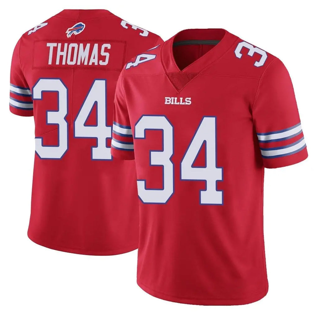 Perkns B.Bills #34 Thurman Thomas Player Red Vapor Untouchable Limited Home Game Stitched Jerseys