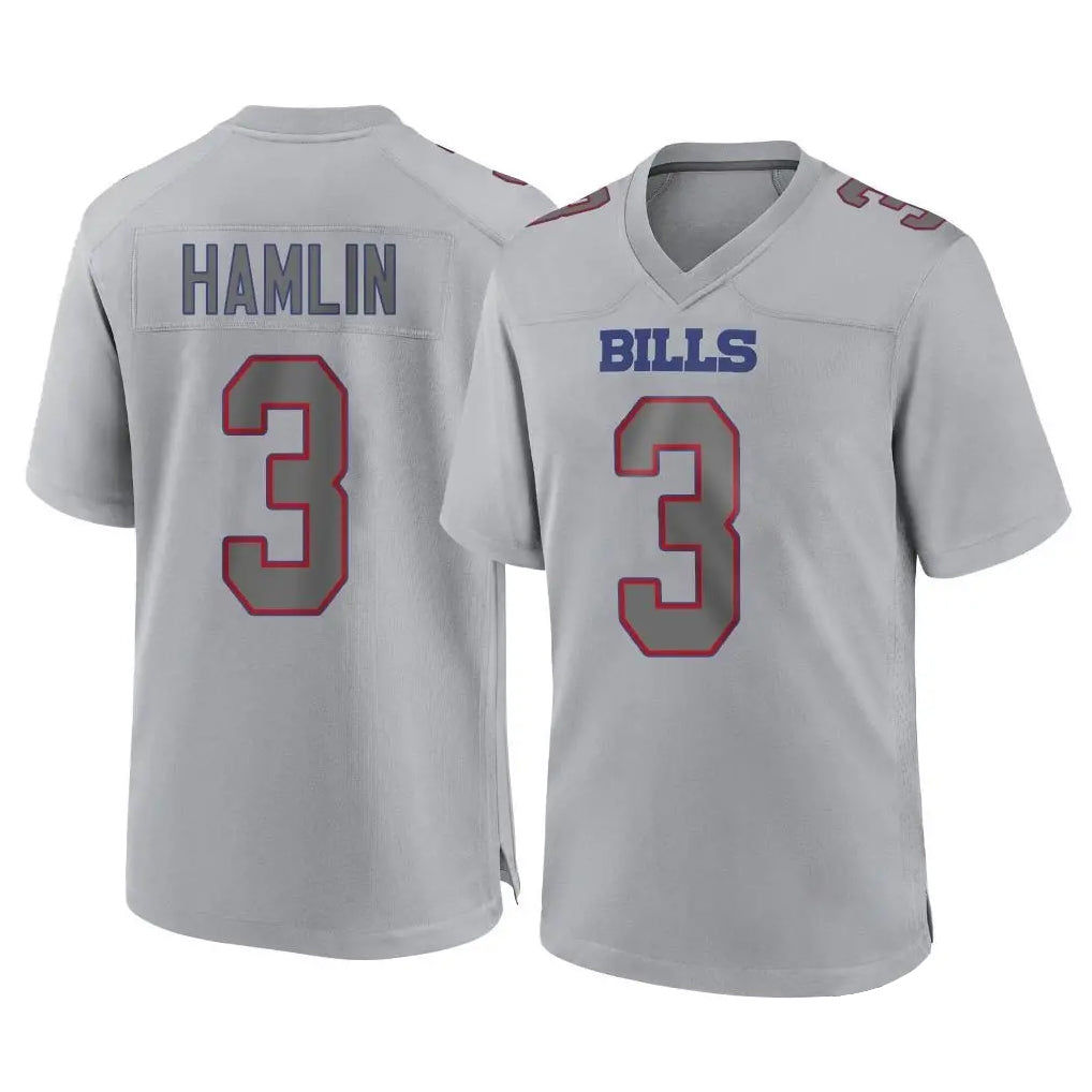 Perkns B.Bills #3 Damar Hamlin Player Gray Home Game Stitched Jerseys