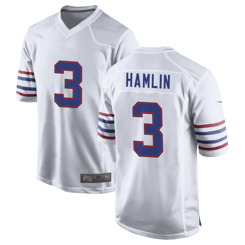 Perkns B.Bills #3 Damar Hamlin Player White Alternate Game Stitched Jerseys