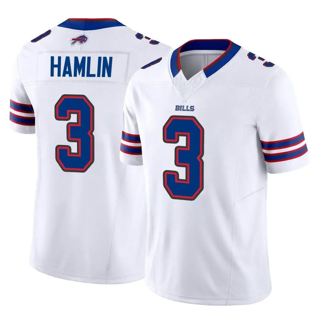 Perkns B.Bills #3 Damar Hamlin Player White Vapor F.U.S.E. Limited Stitched Jerseys