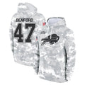 Perkns B.Bills #47 Christian Benford Player Arctic Camo Salute to Service Hoodies Limited Stitched Jerseys