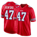 Perkns B.Bills #47 Christian Benford Player Red Home Game Stitched Jerseys