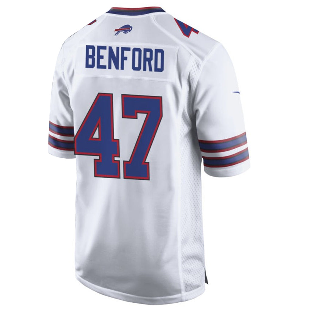 Perkns B.Bills #47 Christian Benford Player White Home Game Stitched Jerseys