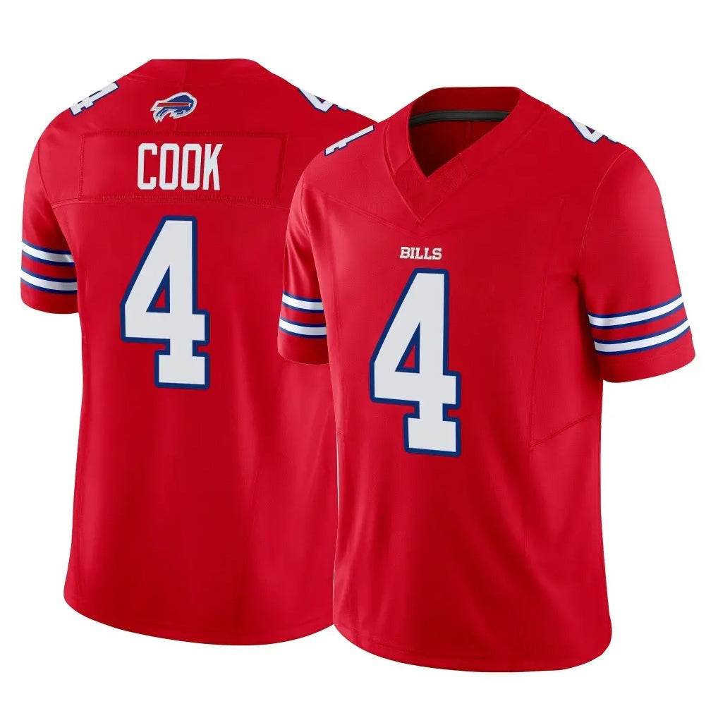 Perkns B.Bills #4 James Cook III Player Red Vapor F.U.S.E. Jersey Limited Home Game Stitched Jerseys