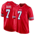 Perkns B.Bills #7 Ray Davis Player Red Home Game Stitched Jerseys