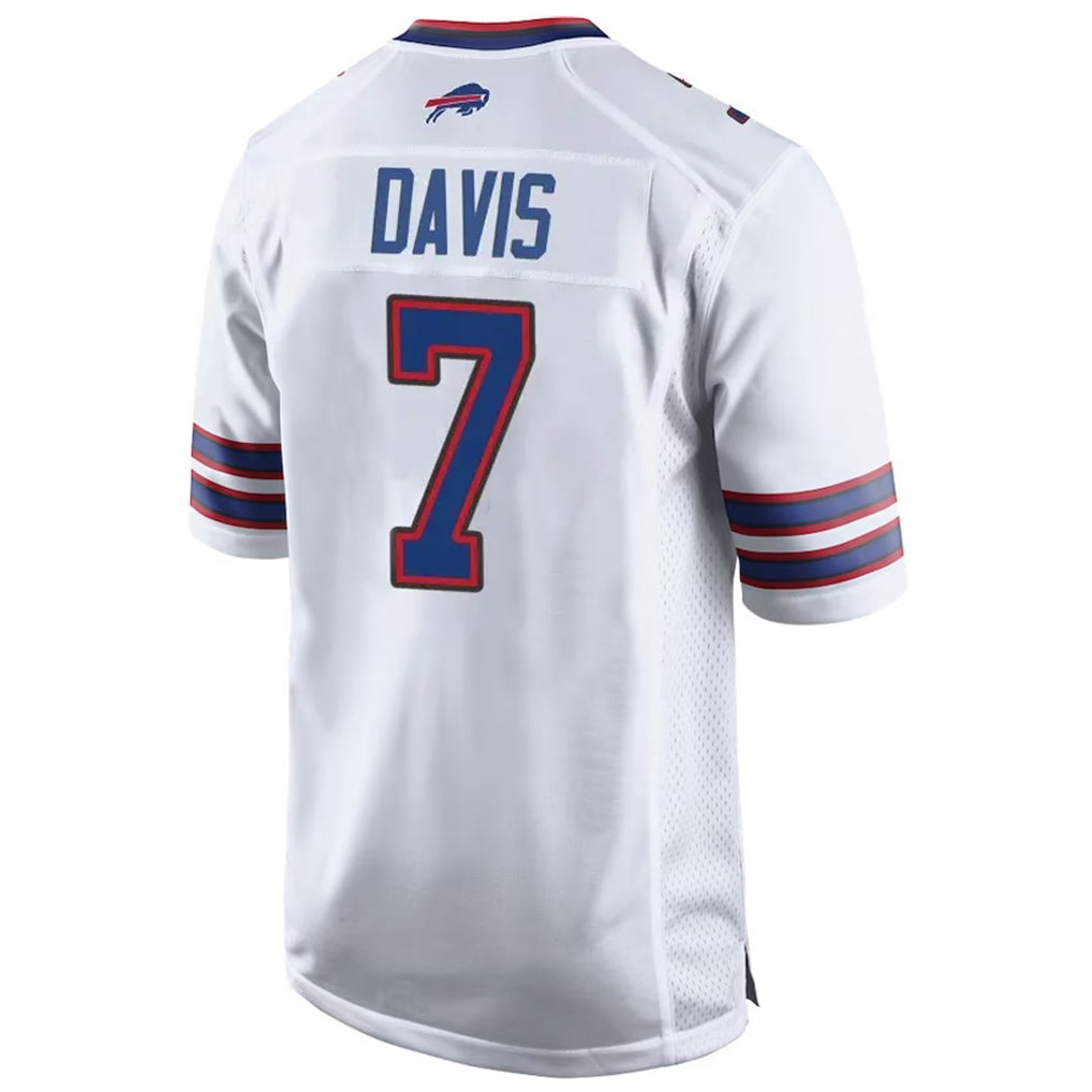 Perkns B.Bills #7 Ray Davis Player White Home Game Stitched Jerseys
