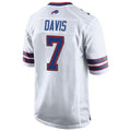 Perkns B.Bills #7 Ray Davis Player White Home Game Stitched Jerseys