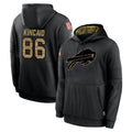 Perkns B.Bills #86 Dalton Kincaid Player Black Salute to Service Hoodies Hame Stitched Jerseys
