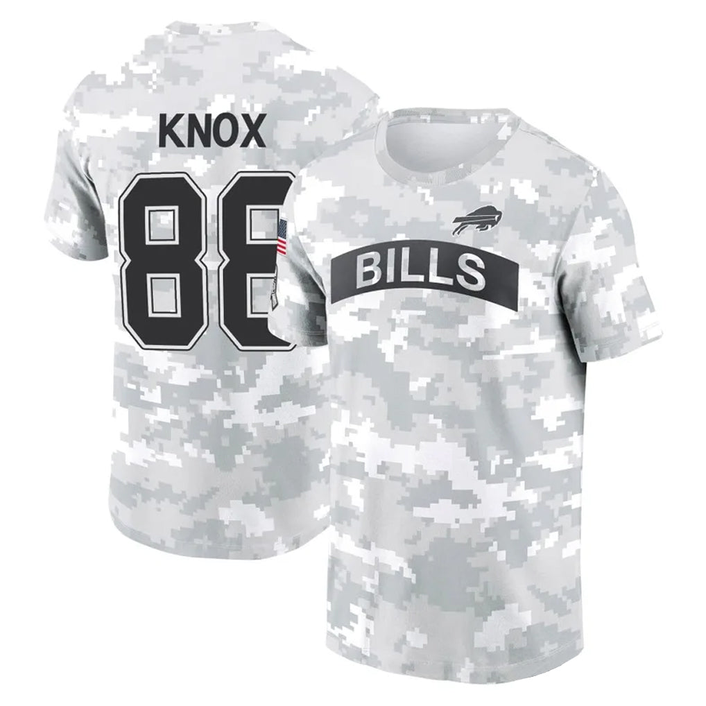Perkns B.Bills #88 Dawson Knox Player Arctic Camo Salute to Service T-Shirt Hoodies Stitched Jerseys