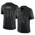 Perkns B.Bills #88 Dawson Knox Player Black RFLCTV Limited Game Stitched Jerseys