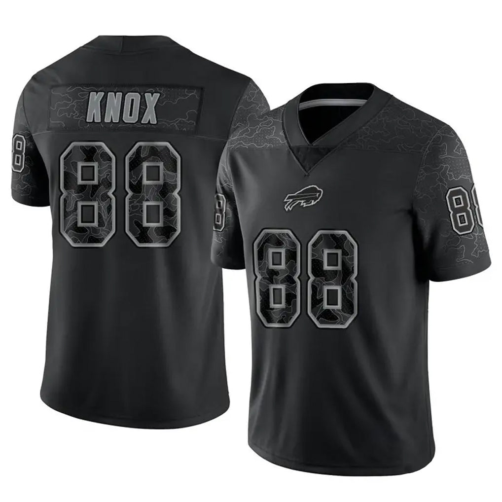 Perkns B.Bills #88 Dawson Knox Player Black RFLCTV Limited Game Stitched Jerseys