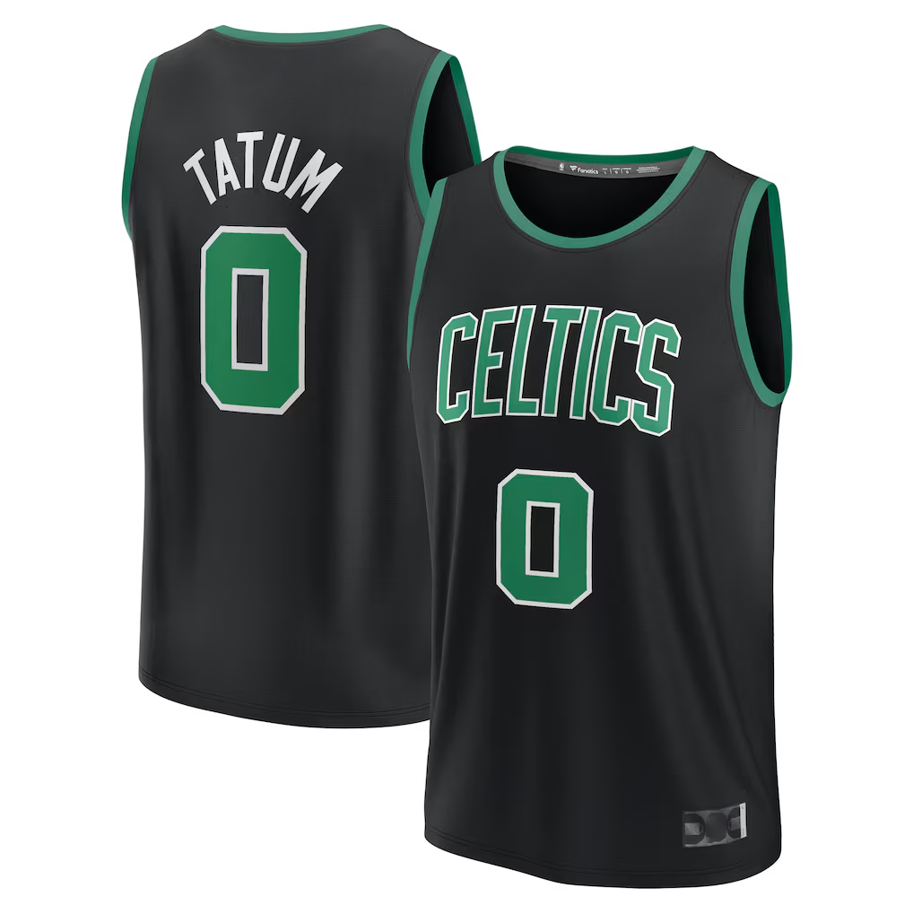 Perkns B.Celtics #0 Jayson Tatum  Black Fast Break Replica Player Jerseys - Statement Edition