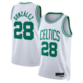 Perkns B.Celtics #28 Hugo Gonz¨¢lez White Swingman Jerseys - Association Edition