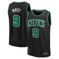 Perkns B.Celtics #9 Derrick White  Black Fast Break Replica Player Jerseys - Statement Edition