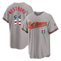 Perkns B.Orioles #11 Jordan Westburg Player Gray USA 250 Fourth of July Home Game Stitched Jerseys