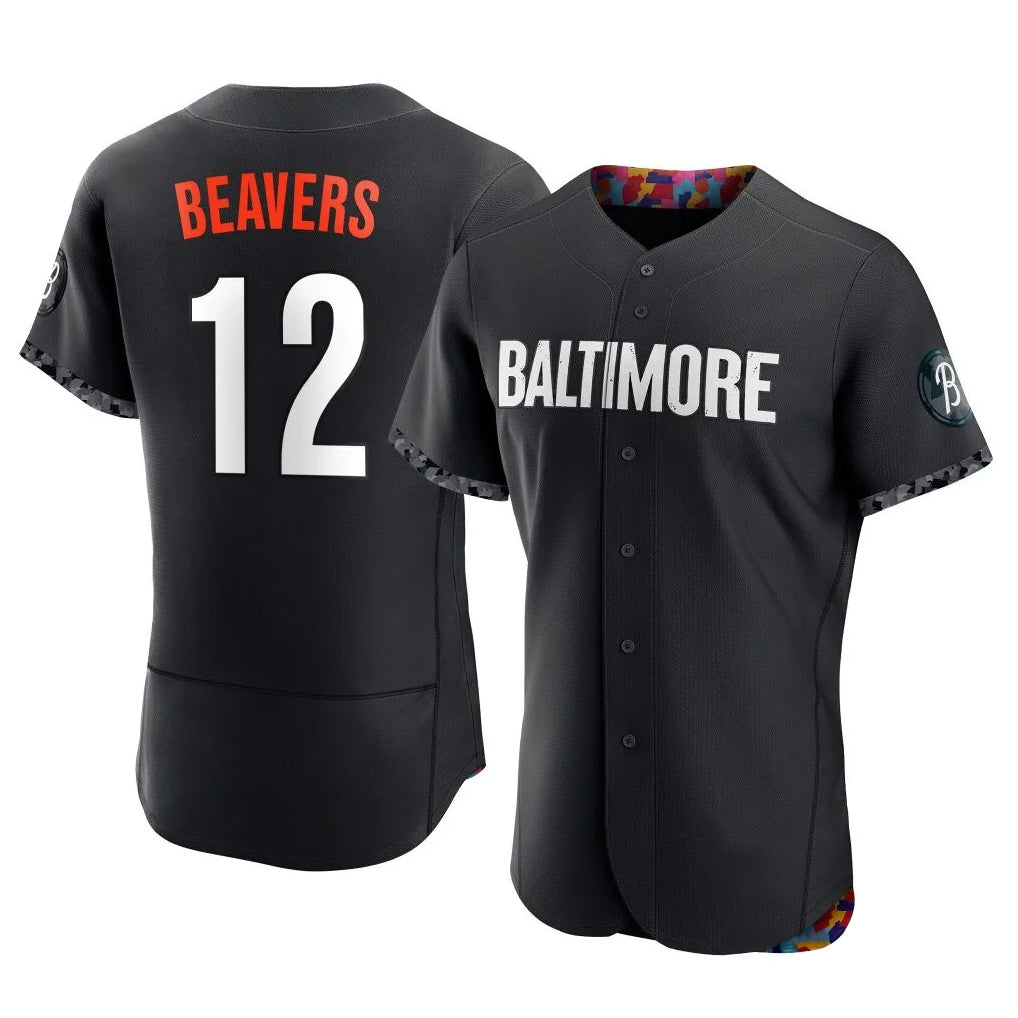 Perkns B.Orioles #12 Dylan Beavers Player Black City Connect Limited Elite Home Game Stitched Jerseys