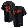 Perkns B.Orioles #12 Dylan Beavers Player Black Home Game Stitched Jerseys