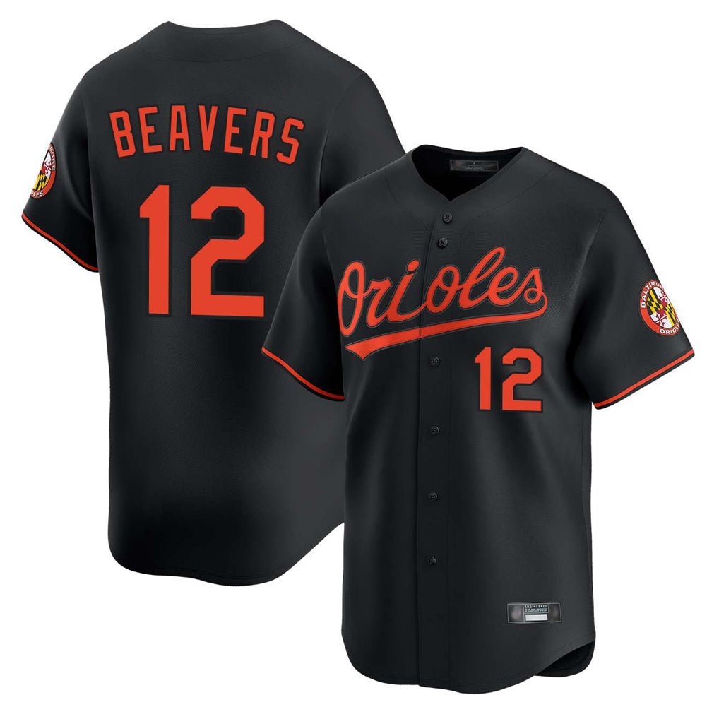 Perkns B.Orioles #12 Dylan Beavers Player Black Limited Home Game Stitched Jerseys