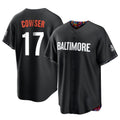 Perkns B.Orioles #17 Colton Cowser Player Black City Connect Home Game Stitched Jerseys
