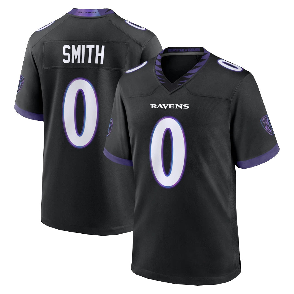 Perkns B.Ravens #0 Roquan Smith Player Black Home Game Stitched Jerseys
