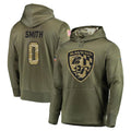 Perkns B.Ravens #0 Roquan Smith Player Olive Salute to Service Pullover Hoodie Stitched Jerseys