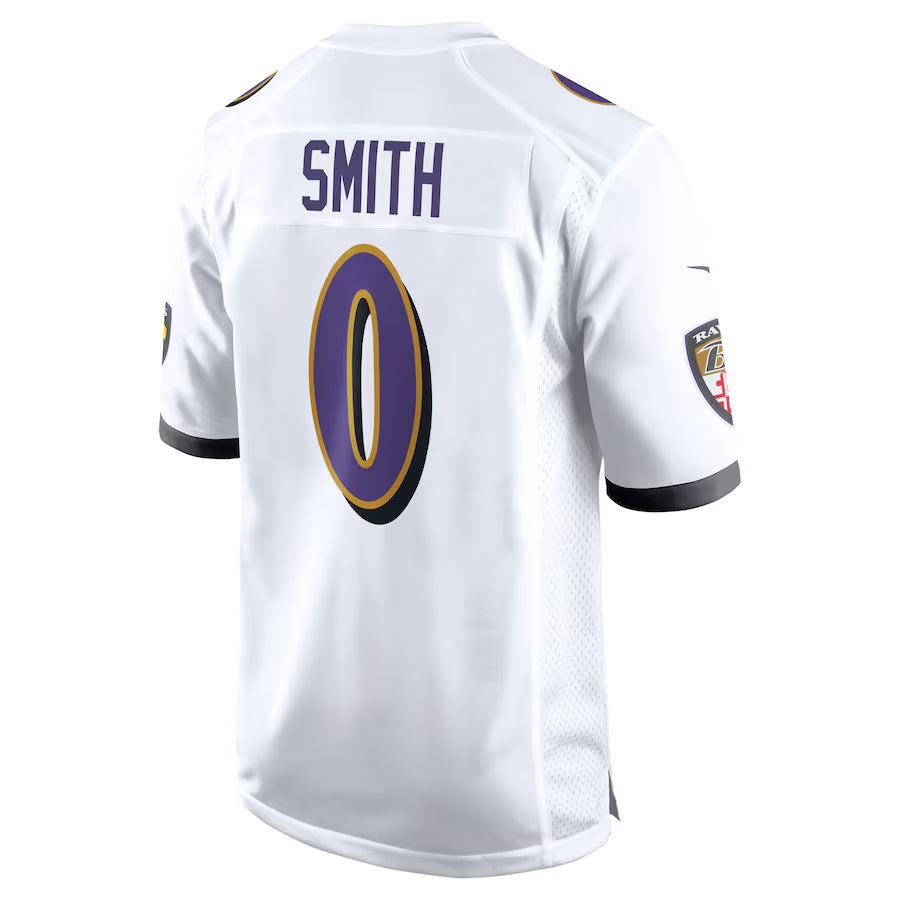 Perkns B.Ravens #0 Roquan Smith Player White Alternate Home Game Stitched Jerseys