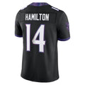 Perkns B.Ravens #14 Kyle Hamilton Player Black Limited Elite Home Game Stitched Jerseys