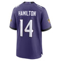 Perkns B.Ravens #14 Kyle Hamilton Player Purple Home Game Stitched Jerseys
