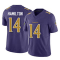 Perkns B.Ravens #14 Kyle Hamilton Player Purple Vapor F.U.S.E. Limited Home Game Stitched Jerseys
