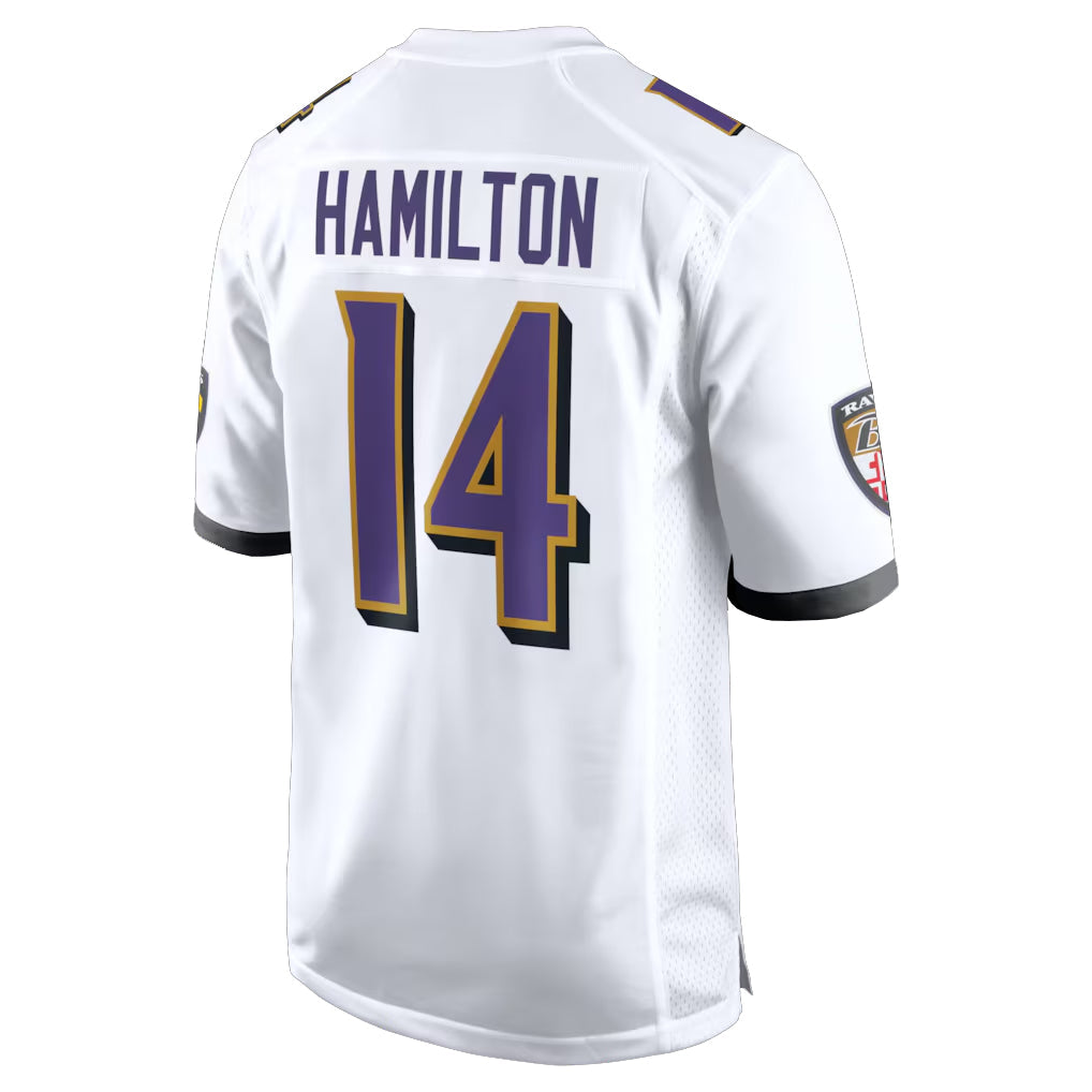 Perkns B.Ravens #14 Kyle Hamilton Player White Alternate Home Game Stitched Jerseys