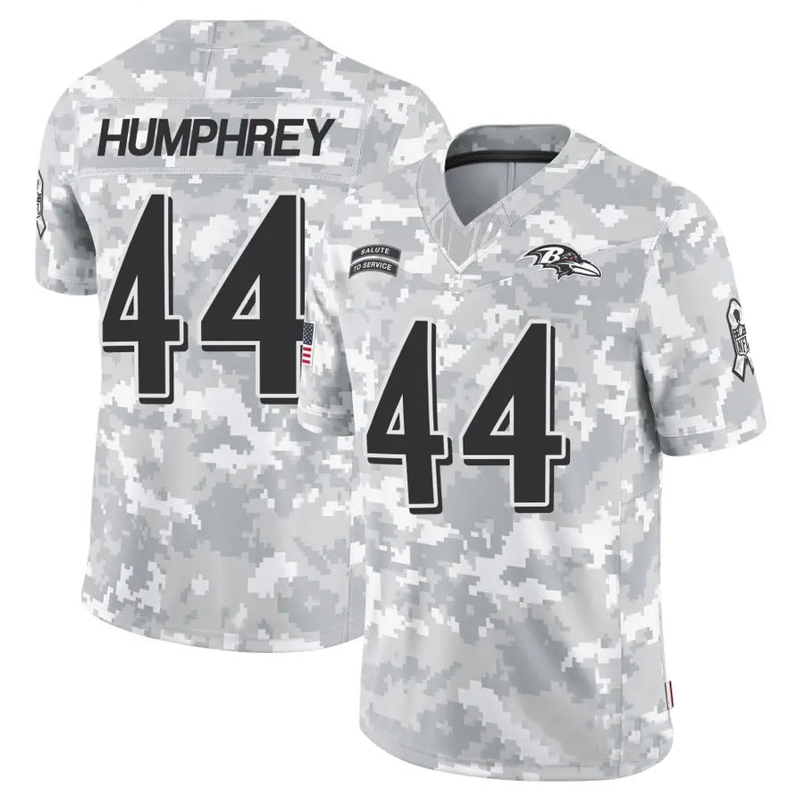 Perkns B.Ravens #44 Marlon Humphrey Player Arctic Camo Salute to Service Limited Stitched Jerseys