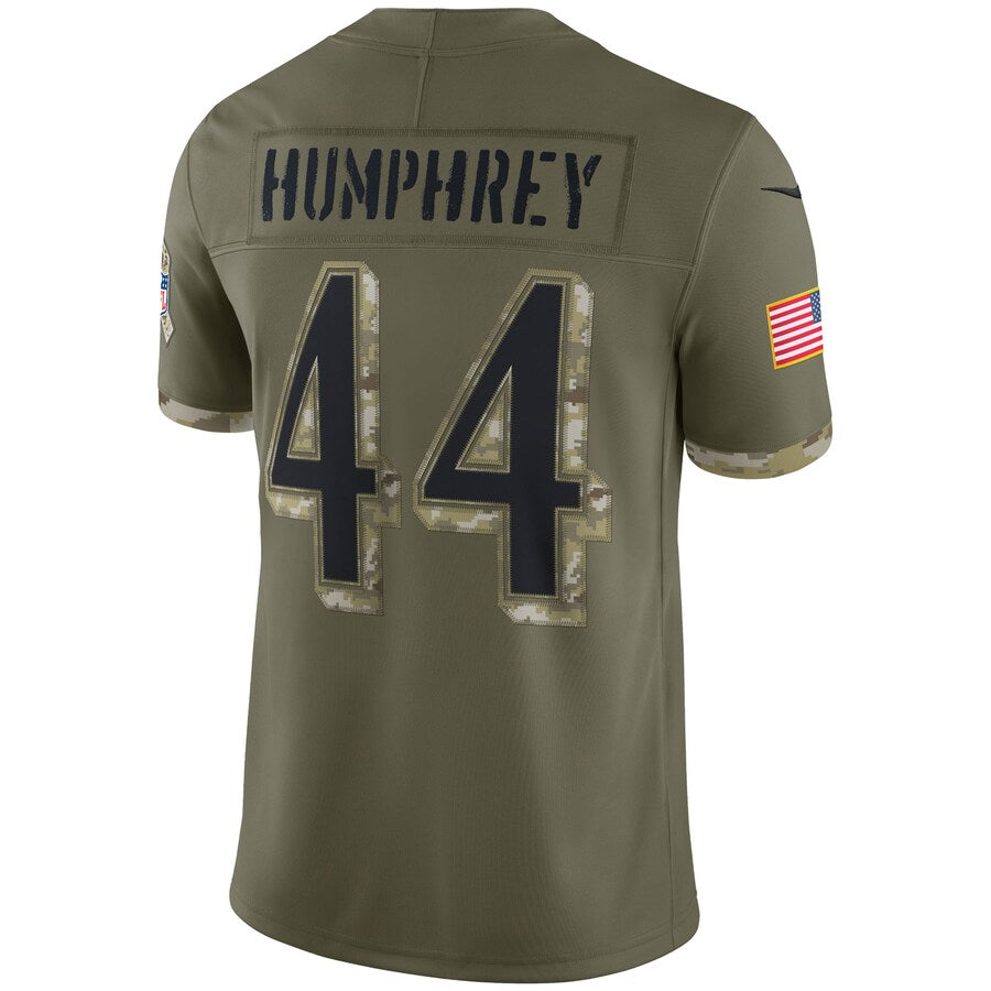 Perkns B.Ravens #44 Marlon Humphrey Player Olive Salute To Service Limited Stitched Jerseys