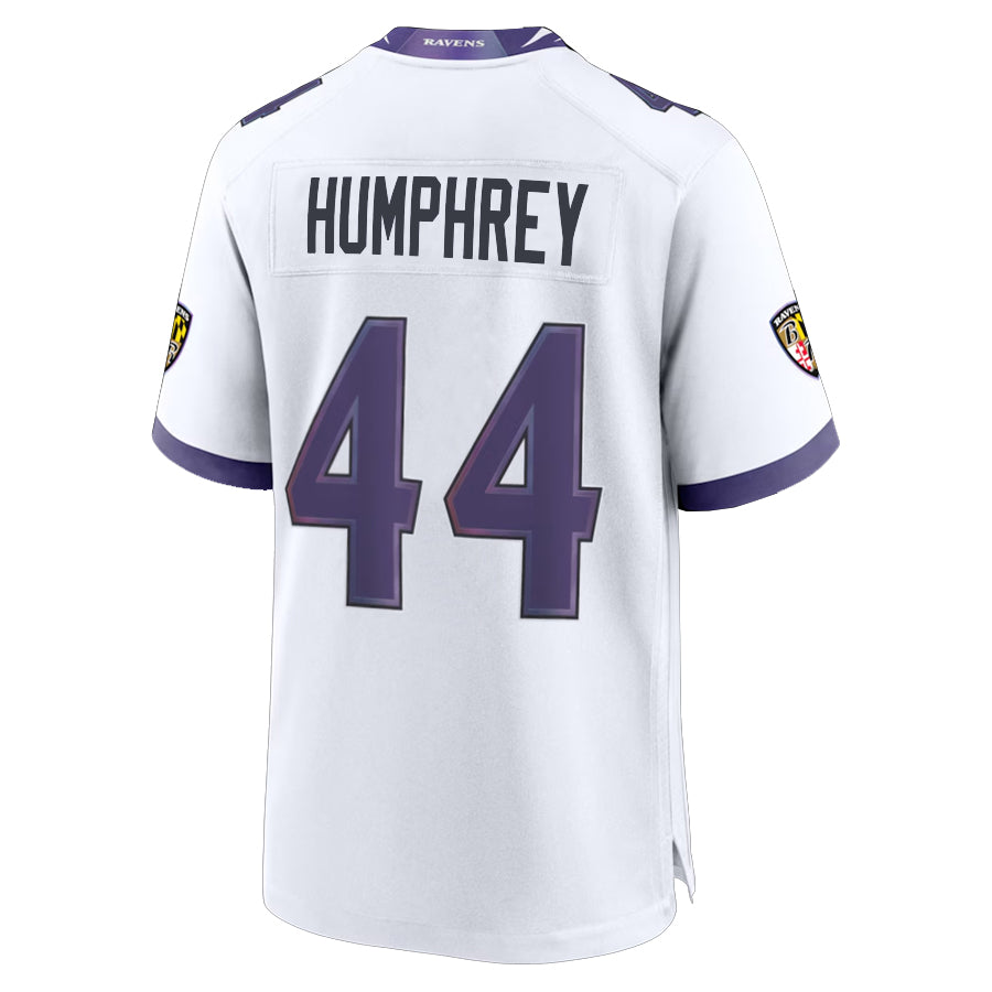 Perkns B.Ravens #44 Marlon Humphrey Player White Home Game Stitched Jerseys