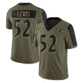 Perkns B.Ravens #52 Ray Lewis Player Olive Salute To Service Limited Game Stitched Jerseys
