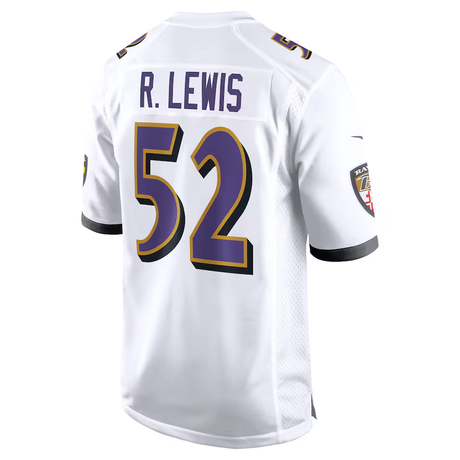 Perkns B.Ravens #52 Ray Lewis Player White Alternate Home Stitched Jerseys