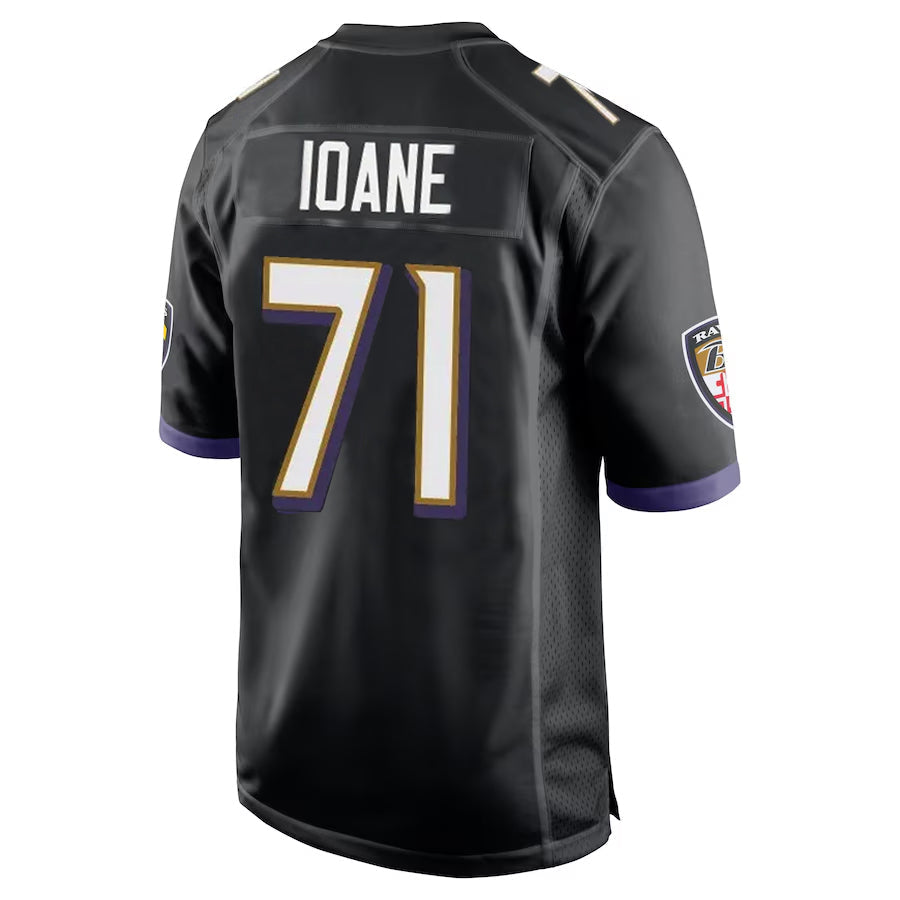 Perkns B.Ravens #71 Olaivavega Ioane Player Black Alternate Home Stitched Jerseys