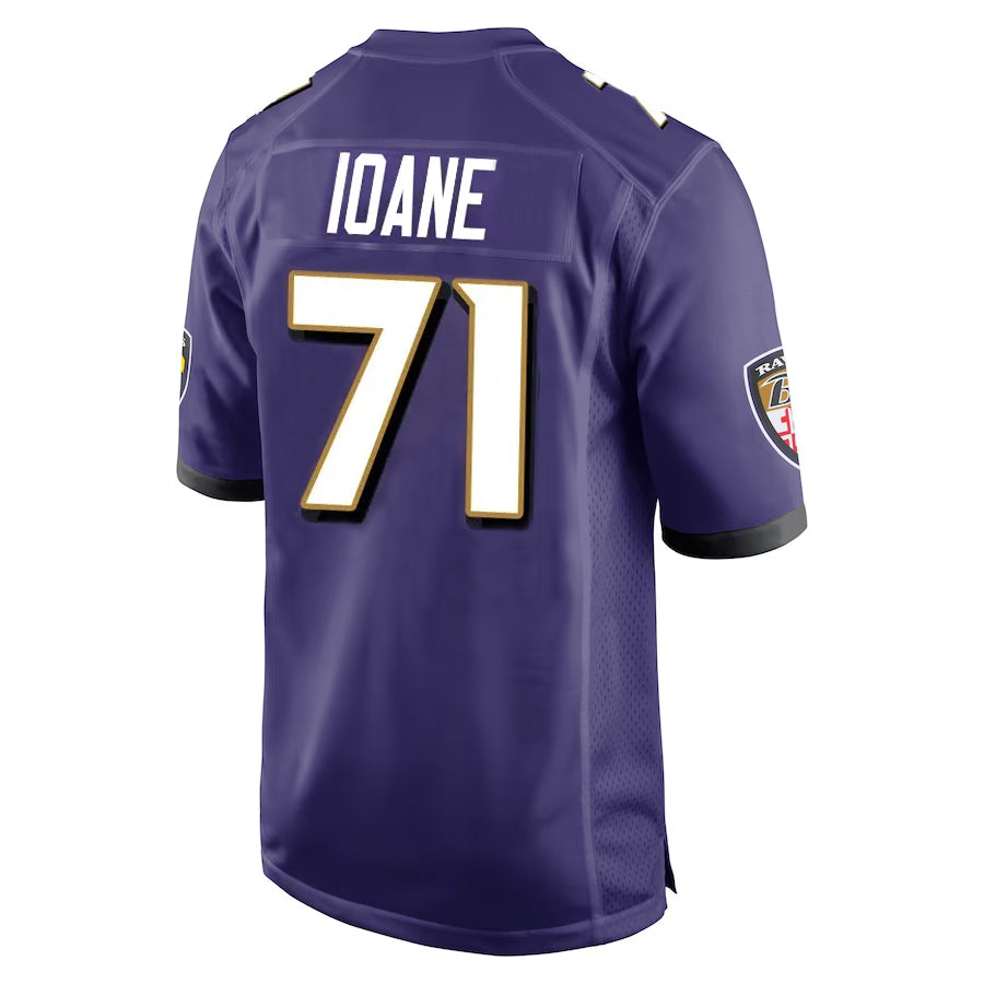 Perkns B.Ravens #71 Olaivavega Ioane Player Purple Alternate Home Stitched Jerseys