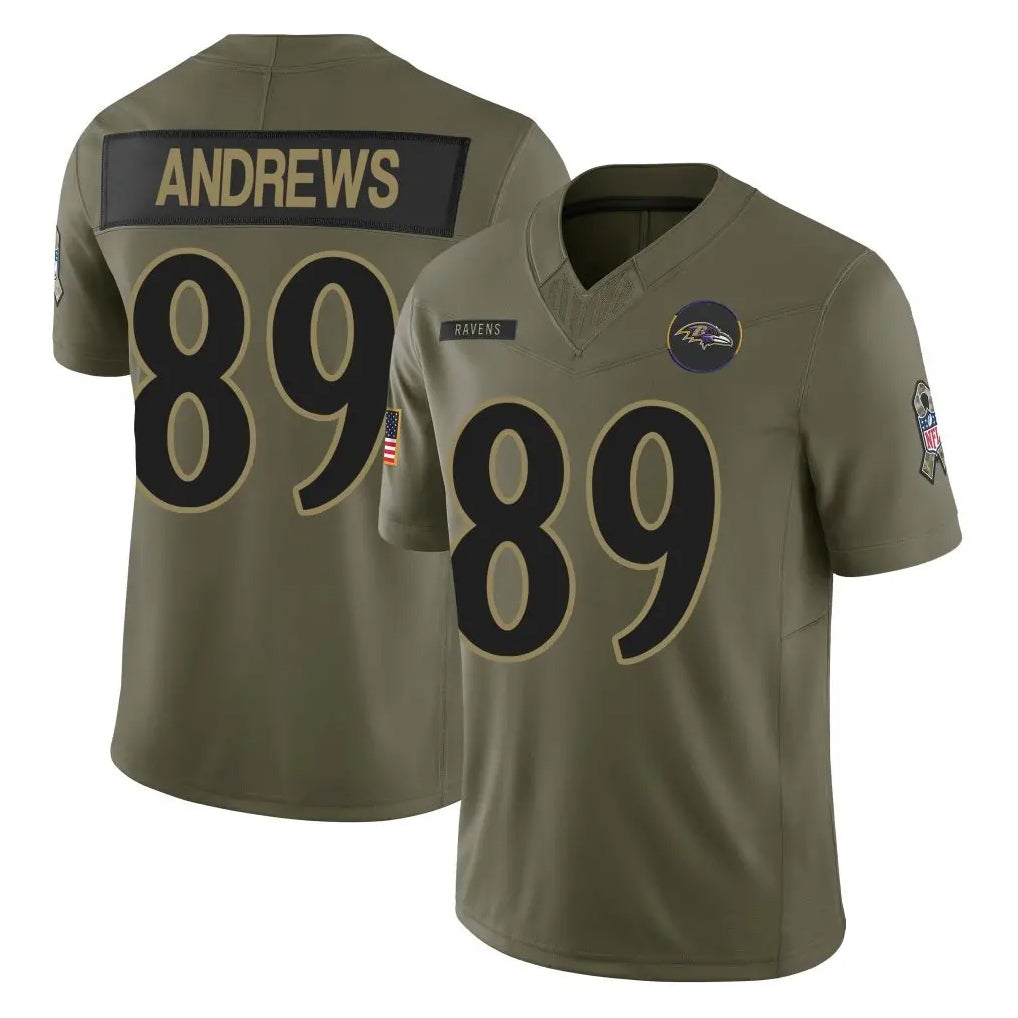 Perkns B.Ravens #89 Mark Andrews Player Olive Salute To Service Limited Home Game Stitched Jerseys