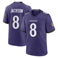 Perkns B.Ravens #8 Lamar Jackson Player Purple Home Game Stitched Jerseys