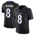 Perkns B.Ravens #8 Lamar Jackson Player Black Limited Elite Home Game Stitched Jerseys