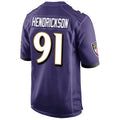 Perkns B.Ravens #91 Trey Hendrickson Player Purple Alternate Home Game Stitched Jerseys