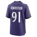 Perkns B.Ravens #91 Trey Hendrickson Player Purple Home Game Stitched Jerseys