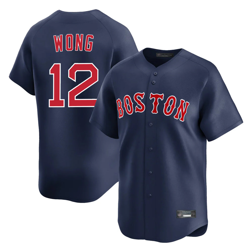 Perkns B.Red Sox #12 Connor Wong Player Navy Limited Home Game Stitched Jerseys