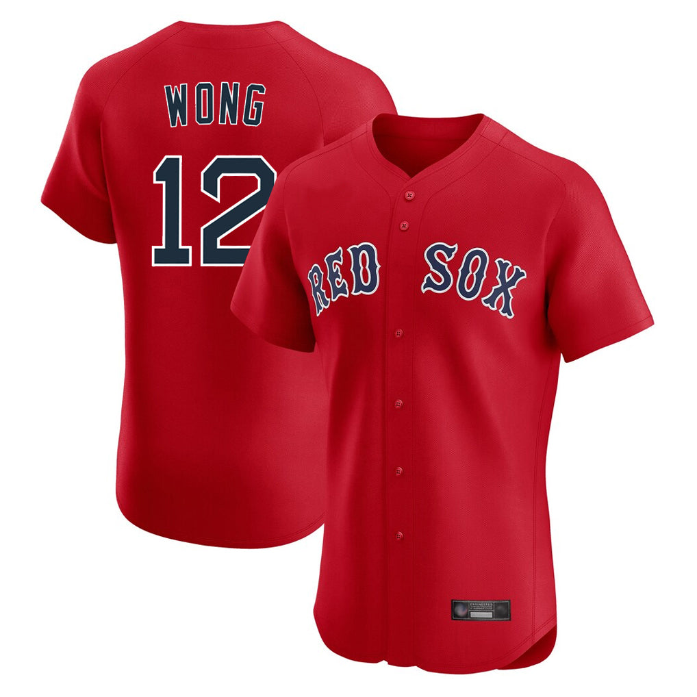 Perkns B.Red Sox #12 Connor Wong Player Red Limited Elite Home Game Stitched Jerseys