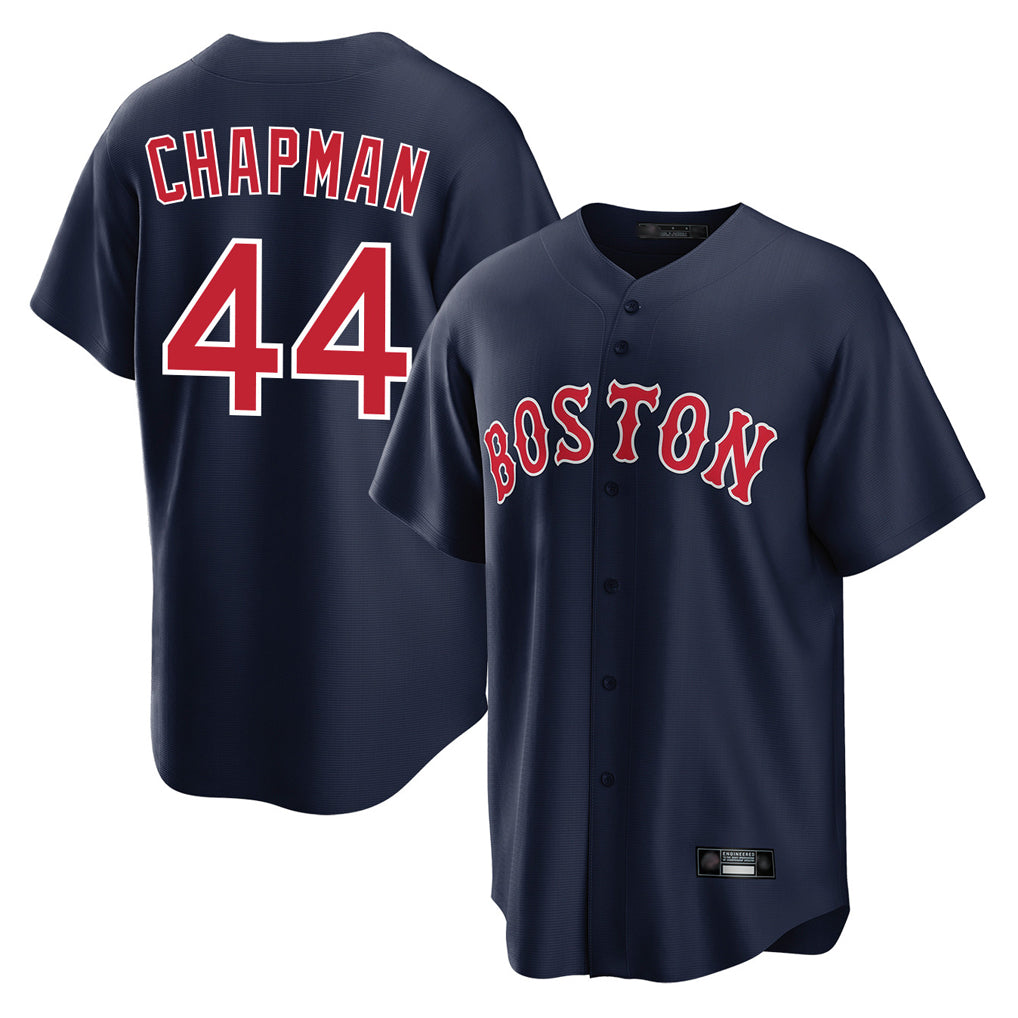 Perkns B.Red Sox #44 Aroldis Chapman Player Navy Home Game Stitched Jerseys